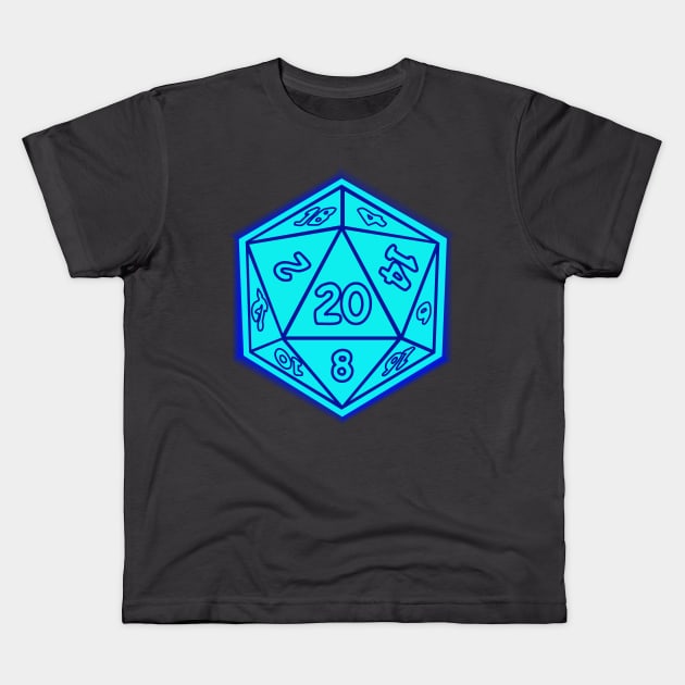 Critical Hit Glowing Dice Funny Dungeons And Dragons DND D20 Lover Kids T-Shirt by Bingeprints